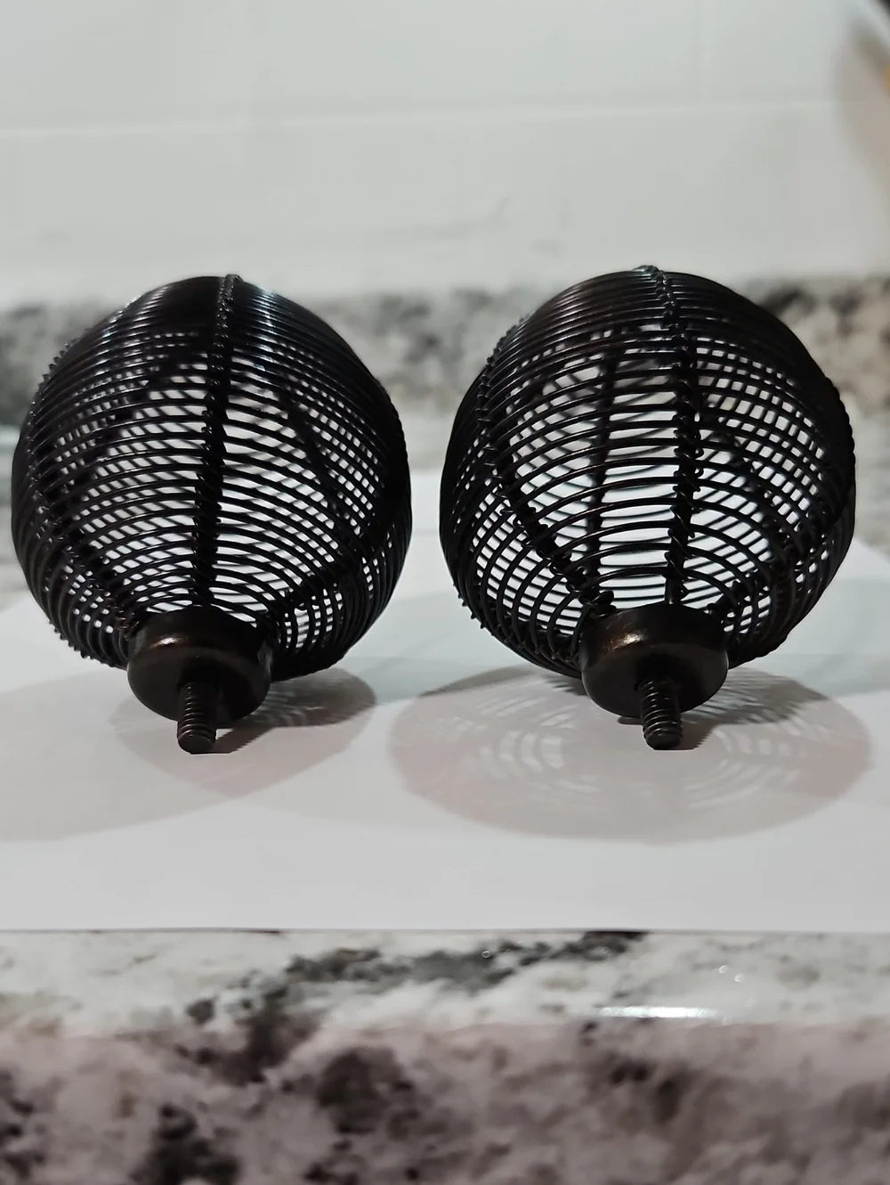 Pottery Barn Hand-Made Black/Bronze Wire Finials NWOT